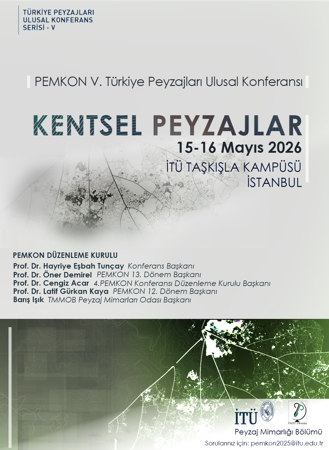 V. PEMKON Türkiye Peyzajları Ulusal Konferansı: "Kentsel Peyzajlar" afişi
